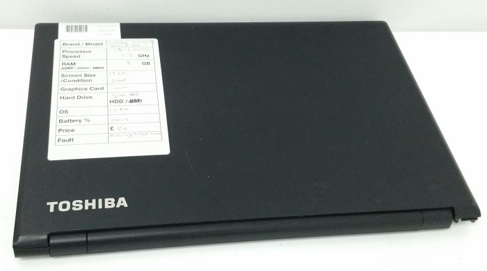 Toshiba Satellite Pro R50-B-12P - i3-4005 1.7GHz - 8GB RAM - 15.6" - 500GB HDD - Windows 10 Pro - Image 6