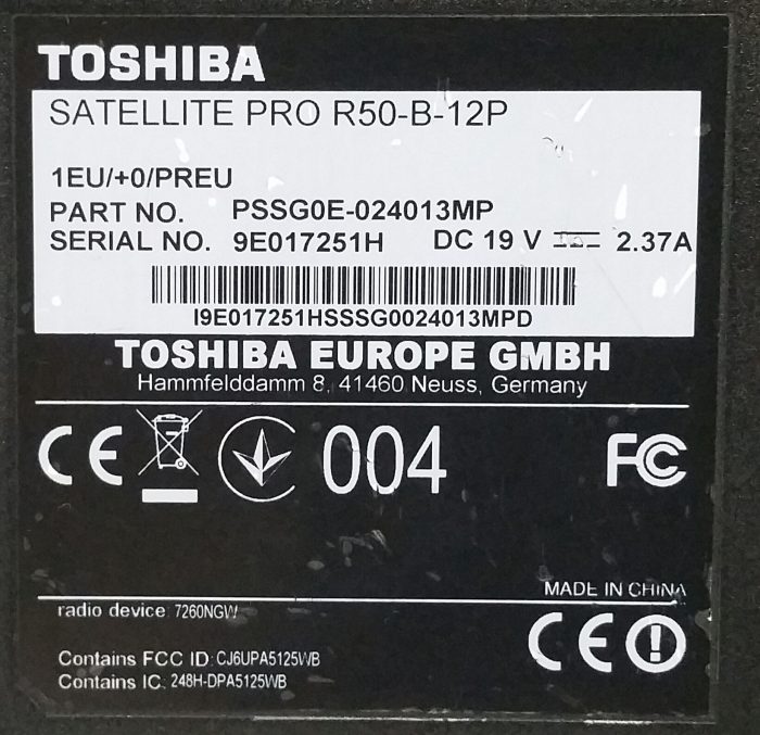 Toshiba Satellite Pro R50-B-12P - i3-4005 1.7GHz - 8GB RAM - 15.6" - 500GB HDD - Windows 10 Pro - Image 4