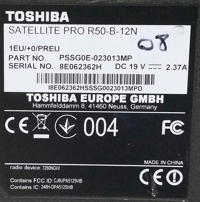 Toshiba Satellite Pro R50-B-12N - Intel i5-4210U 2.4GHz - 4GB RAM - 15.6" - 120GB SSD - Windows 10 64bit - Image 4