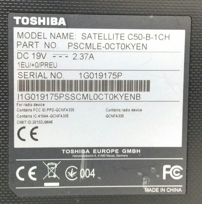 Toshiba Satellite Pro C50-B-1CH- Celeron N2830 Dual Core 2.16GHz - 4GB RAM - 15.6" - 750GB HDD - Windows 10 64bit - Image 4