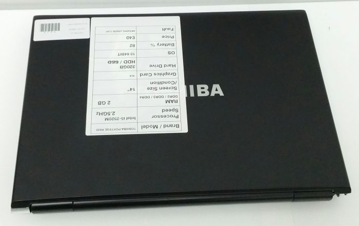 Toshiba Portege R830-13C - Intel i5-2520M 2.5GHz - 2GB RAM - 14" - 320GB HDD - Windows 10 64bit - Image 4