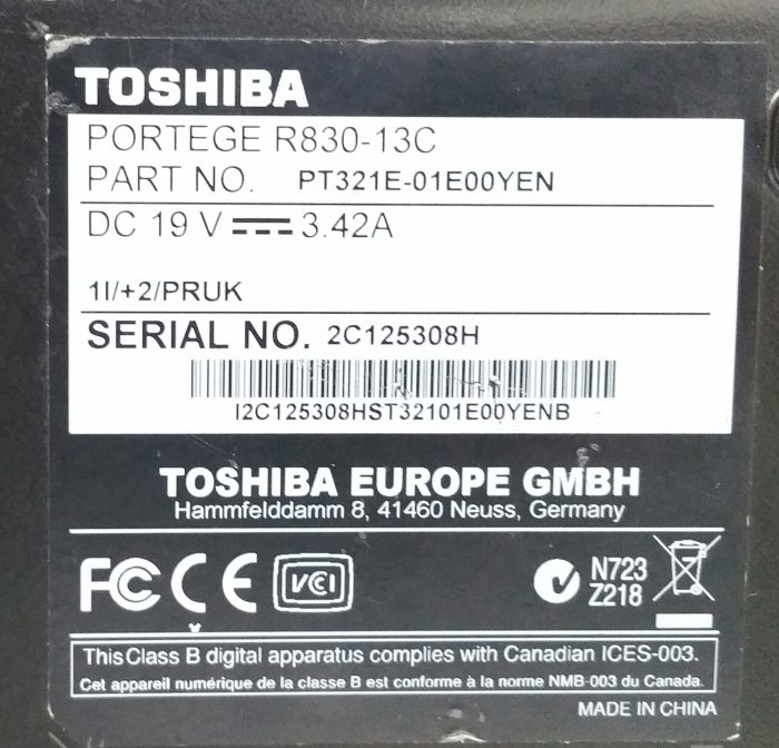 Toshiba Portege R830-13C - Intel i5-2520M 2.5GHz - 2GB RAM - 14" - 320GB HDD - Windows 10 64bit - Image 3