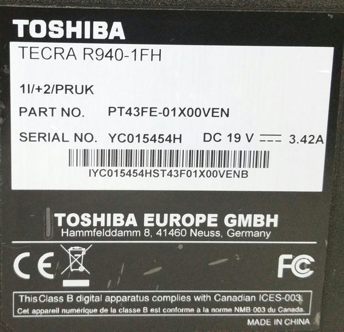 Toshiba Tecra R940-1FH - Intel i3-3110M 2.4GHz - 2GB RAM - 14" - Image 4