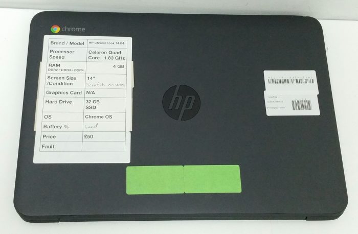 HP Chromebook 14 G4 - Celeron Quad Core 1.83GHz - 4GB RAM - 14" - 32GB SSD - Chrome OS - Image 6