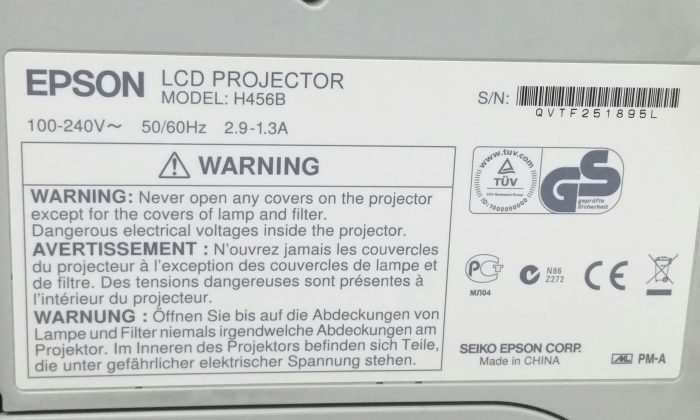 Epson EB-470 H456B LCD Projector 0 Lamp Hours Used - Image 3