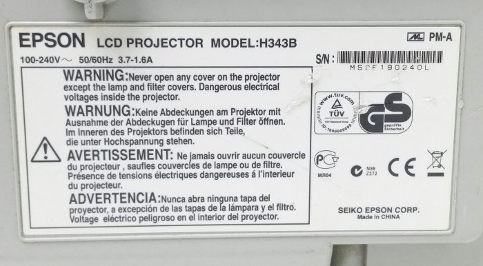 Epson EB-460 H343B LCD Projector 0 Lamp Hours Used - Image 3