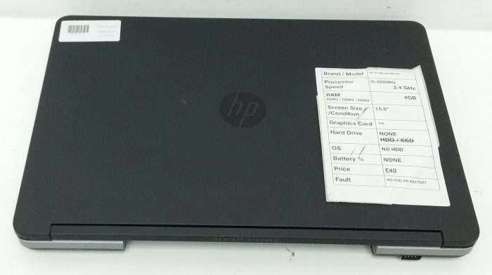 HP ProBook 650 G1 HSTNN-I15C-5 - i5-4200MQ 2.4GHz - 4GB RAM - 15.6" - No HDD - Image 4
