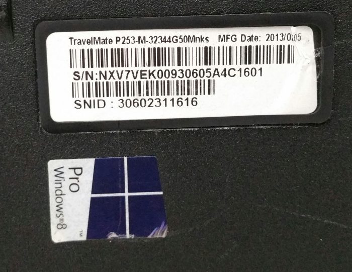 Acer TravelMate P253-M32344G50Mnks - i3-2348M 2.3GHz - 4GB RAM - 15.6" - 500GB HDD - Windows 10 Pro - Image 4