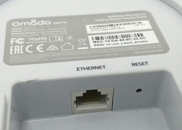 TP-Link Omada EAP110 300mbps Wireless N Ceiling Mount POE Access Point - Image 5