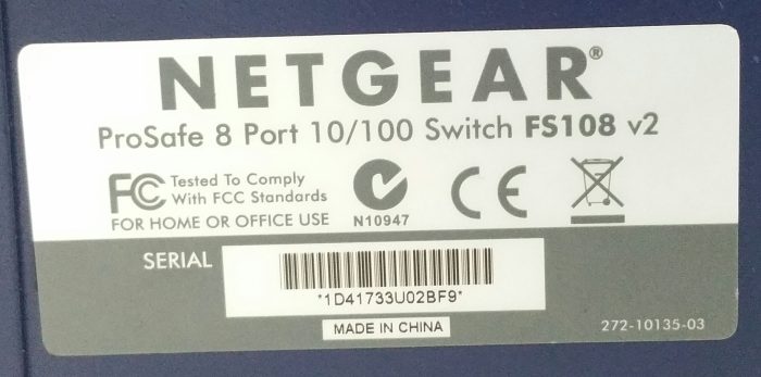 Netgear Prosafe FS108 v2 8- Port 10/100 Fast Ethernet Switch - Image 3