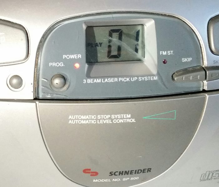 Schneider SP500 CD Player/ Stereo Radio Cassette Compact Disc Digital Audio Radio Damaged Battery Cover - Image 2
