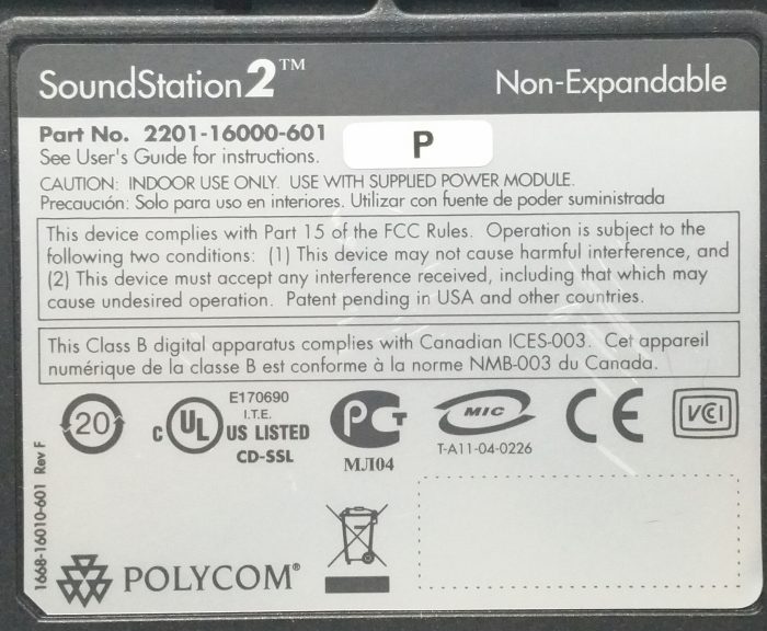 Polycom Sound Station 2 Non-Expandable Conference Phone - Image 3