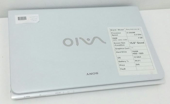 Sony PC SVE151D11M - i5-2450M 2.2GHz - 4GB RAM - 15.6" - 750GB HDD - Windows 10 64bit - Image 4