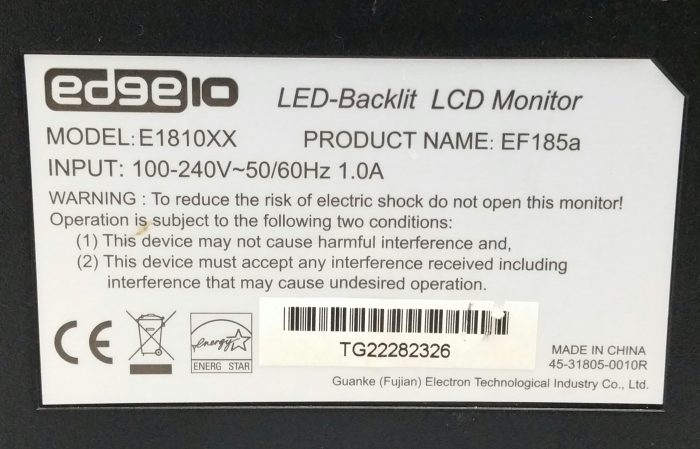 Edge10 E1810XX LED-Backlit VGA DVI 18.5" LCD Monitor - Image 3