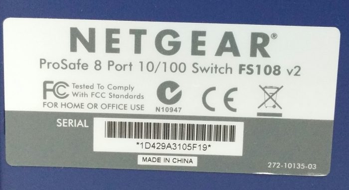 Netgear FS108 V2 ProSafe 8 Port 10/100 Fast Ethernet Switch - Image 3