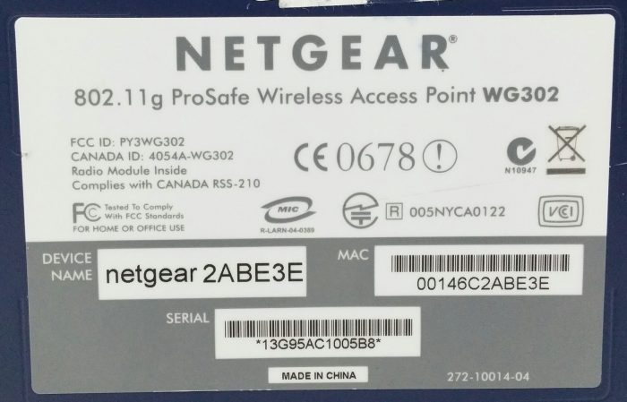 Netgear WG302 802.11g Prosafe POE Wireless Access Point With 1 Antenna - Image 3
