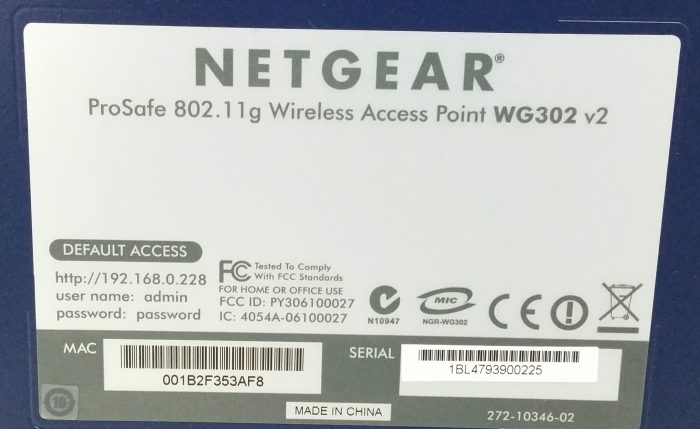 Netgear WG302 V2 802.11g Prosafe POE Wireless Access Point - Image 3