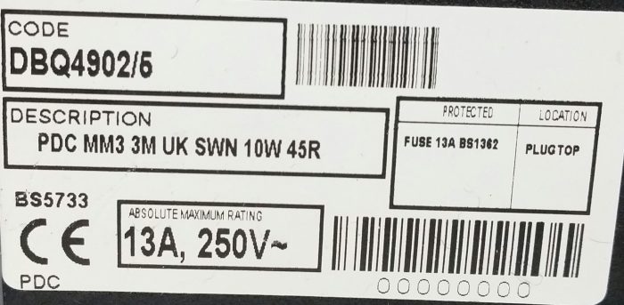 DBQ4902/6 POC MM3 3M UK SWN 10W 45R Power Distribution Unit - Image 3