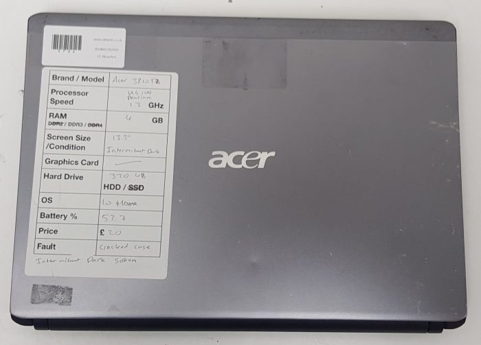 Acer Aspire 3810TZ - Pentium u4100 1.3GHz - 4GB RAM - 13.3" - 320GB HDD - Windows 10 Home - Image 3