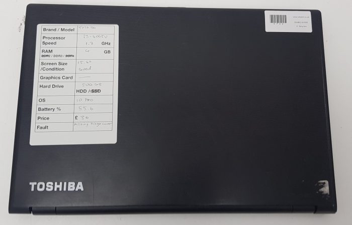 Toshiba satellite pro R50-B-12P - i3-4005u 1.7GHz - 4GB - 15.6" - 500GB HDD - Windows 10 Pro - Image 3
