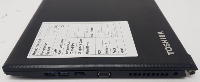 Toshiba satellite pro R50-B-12P - i3-4005u 1.7GHz - 4GB - 15.6" - 500GB HDD - Windows 10 Pro - Image 6