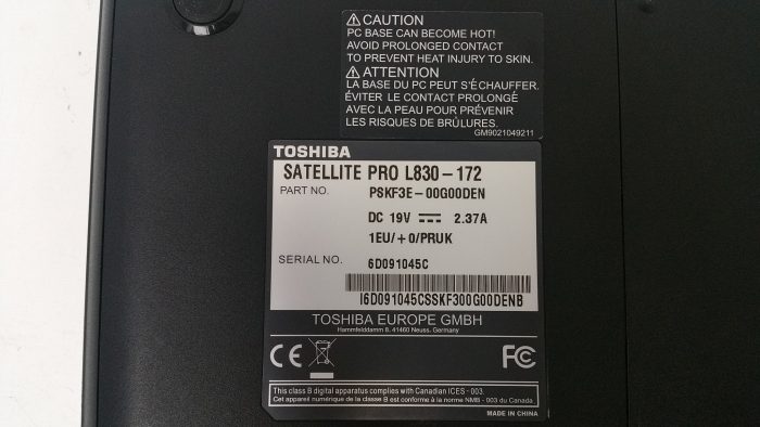 Toshiba Satellite Pro L830/ i3-2375M 1.5GHz/ 4GB RAM/ 120GB SSD/ Win10 64bit - Image 5