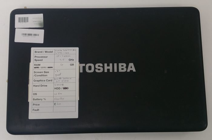 Toshiba Satellite Pro L770-149/ i5-2450M 2.5GHz/ 4GB RAM/ 500GB HDD/ Window 10 Pro - Image 3