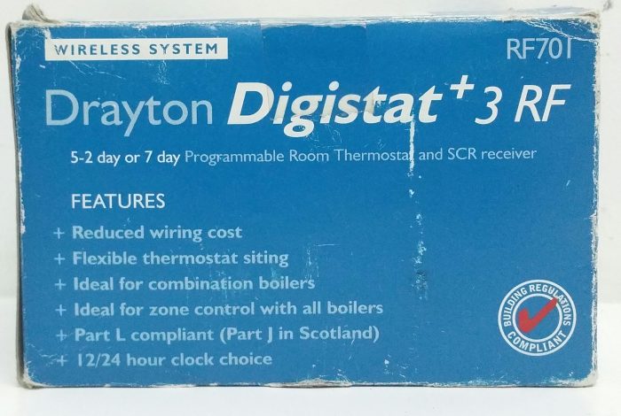 Drayton RF701 Digistat +3 RF Wireless Digital Programmable Room Thermostat + Drayton Digistat SCR Receiver - Image 3