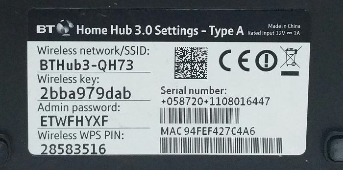 BT Home Hub 3.0 Settings - Type A Wireless Router - Image 3