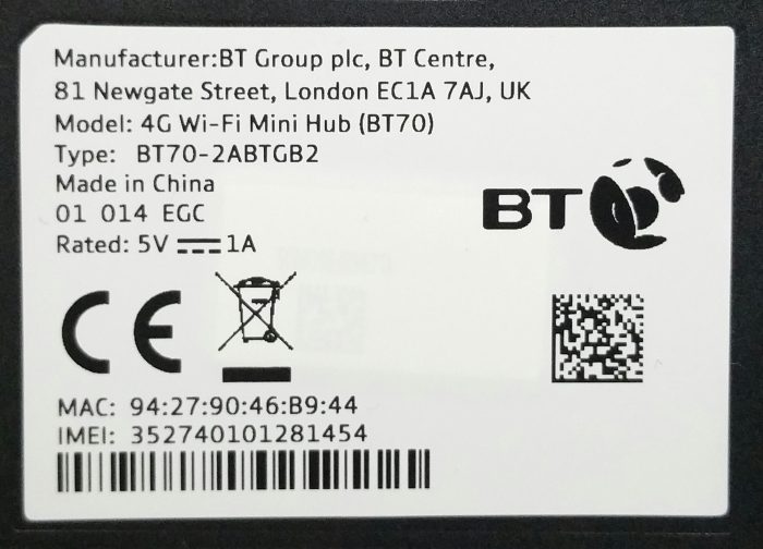 BT 4G Wi-Fi Mini Hub (BT70) Wireless Modem - Image 3