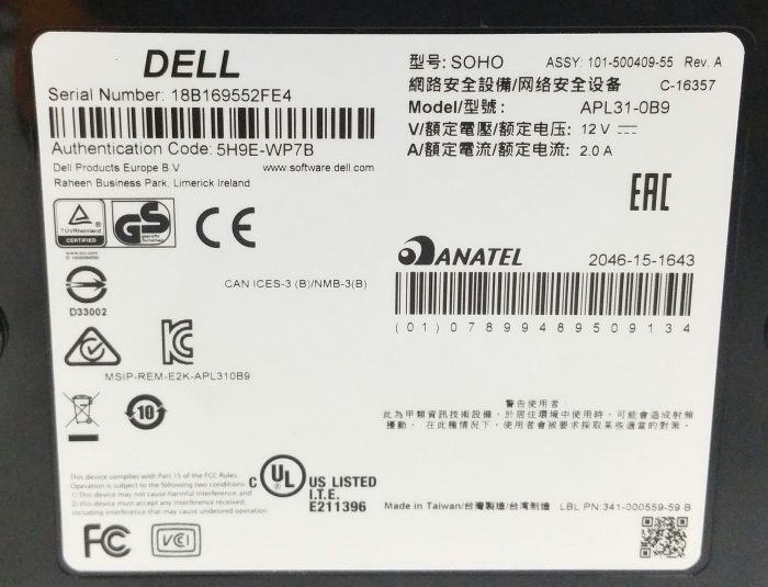 Dell Sonicwall Soho APL31-0B9 Network Security Appliance - Image 3
