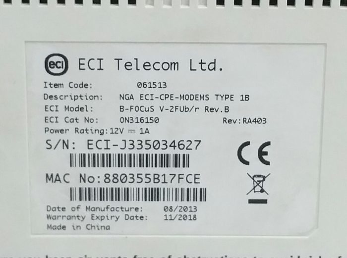 Openreach BT ON316150 B-Focus V-2Fub/r Rev B Modem - Image 3