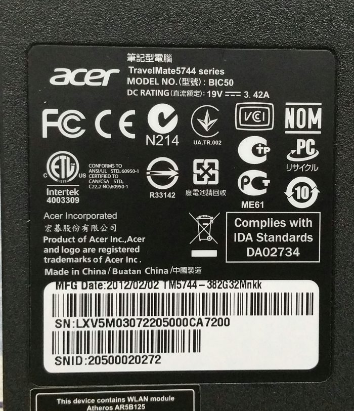 Acer TravelMate 5744 Series BIC50 i3-380m 2.53GHz 2GB Ram 15.6" 320GB HDD Windows 10 Pro - Image 4