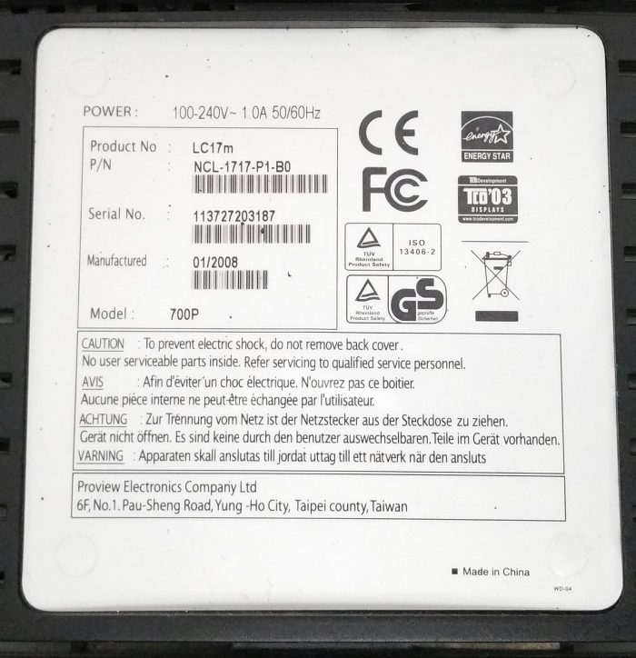 Nec LC17M 700P 17" VGA Monitor - Image 3