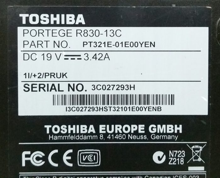 Toshiba Portege R830-13C i5-2520M 1.5GHz 4GB Ram 13" 256GB SSD Windows 10 64 - Image 4