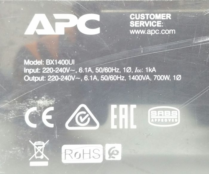 APC BX1400UI 220-240V Uninterruptible Power Supply (UPS) - Image 3