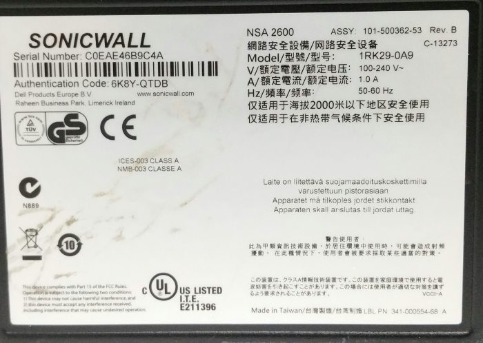 Dell SonicWALL NSA 2600 1RK29-0A9 Network Security Firewall - Image 3