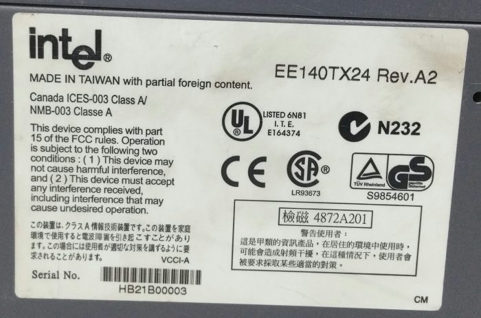 Intel Express140T EE140TX24 24-Port Standalone Hub Switch - Image 3