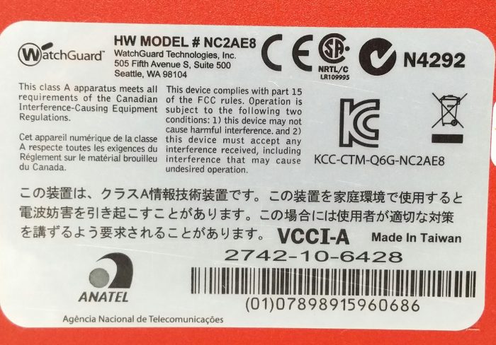 WatchGuard NC2AE8 XTM 5 Series Firewall Security Appliance - Image 3