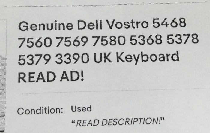Dell Vostro 5468 CN-0J8YTG PK131Q12B15 Laptop Keyboard - Image 4