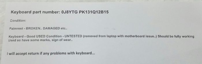 Dell Vostro 5468 CN-0J8YTG PK131Q12B15 Laptop Keyboard - Image 3