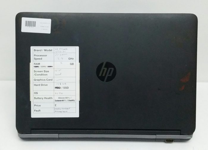 HP Probook 650 G1 - i3-4000M 2.4GHz - 4GB - 15.6" - 128GB SSD - Windows 10 Pro - Image 3