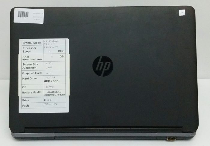 HP Probook 650 G1 - i3-4000M 4GHz - 4GB - 15.6" - 128GB SSD - Windows 10 Pro - Image 7