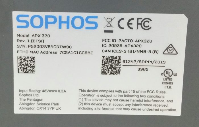 Sophos APX 320 POE Wireless Access Point - Image 3