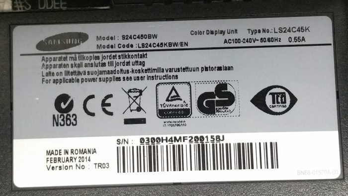 Samsung S24C450BW 24" VGA DVI Color Display Monitor - Image 3