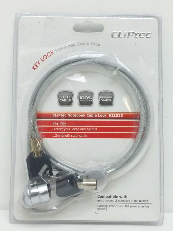 Cliptec RZL525-12 Silver Notebook Cable Lock - Image 2