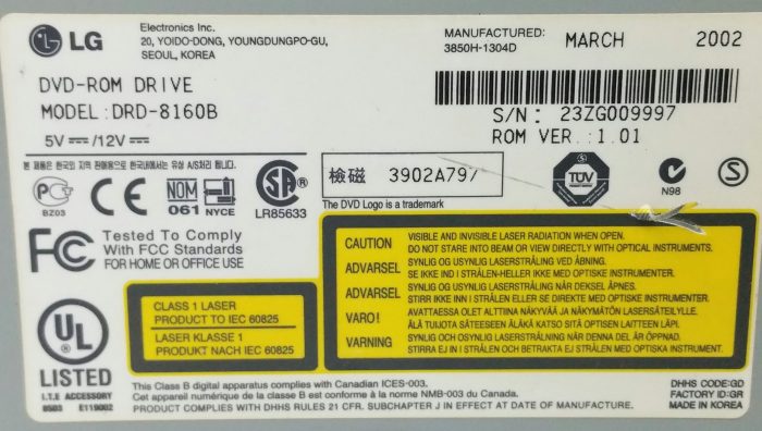 LG DRD-8160B DVD-ROM Disc Drive Faulty - Image 3