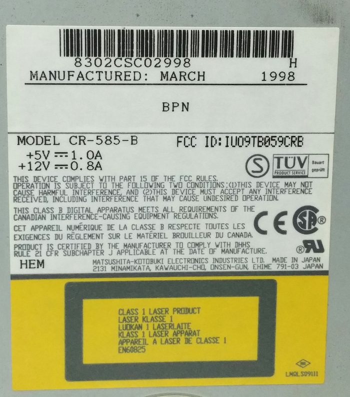 CR-585-B CD-ROM Compact Disc Drive - Image 3