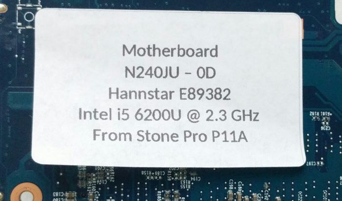 Stone Pro P11A N240JU-OD Hannstar E89382 Intel i5-6200U @ 2.3Ghz Motherboard + 2Gb 1Rx8 PC3-10600S-9-B10 - Image 3