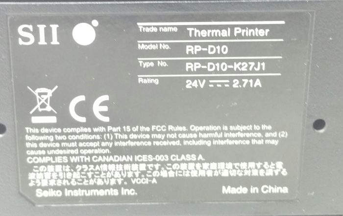 SII RP-D10 Thermal Printer - Image 3